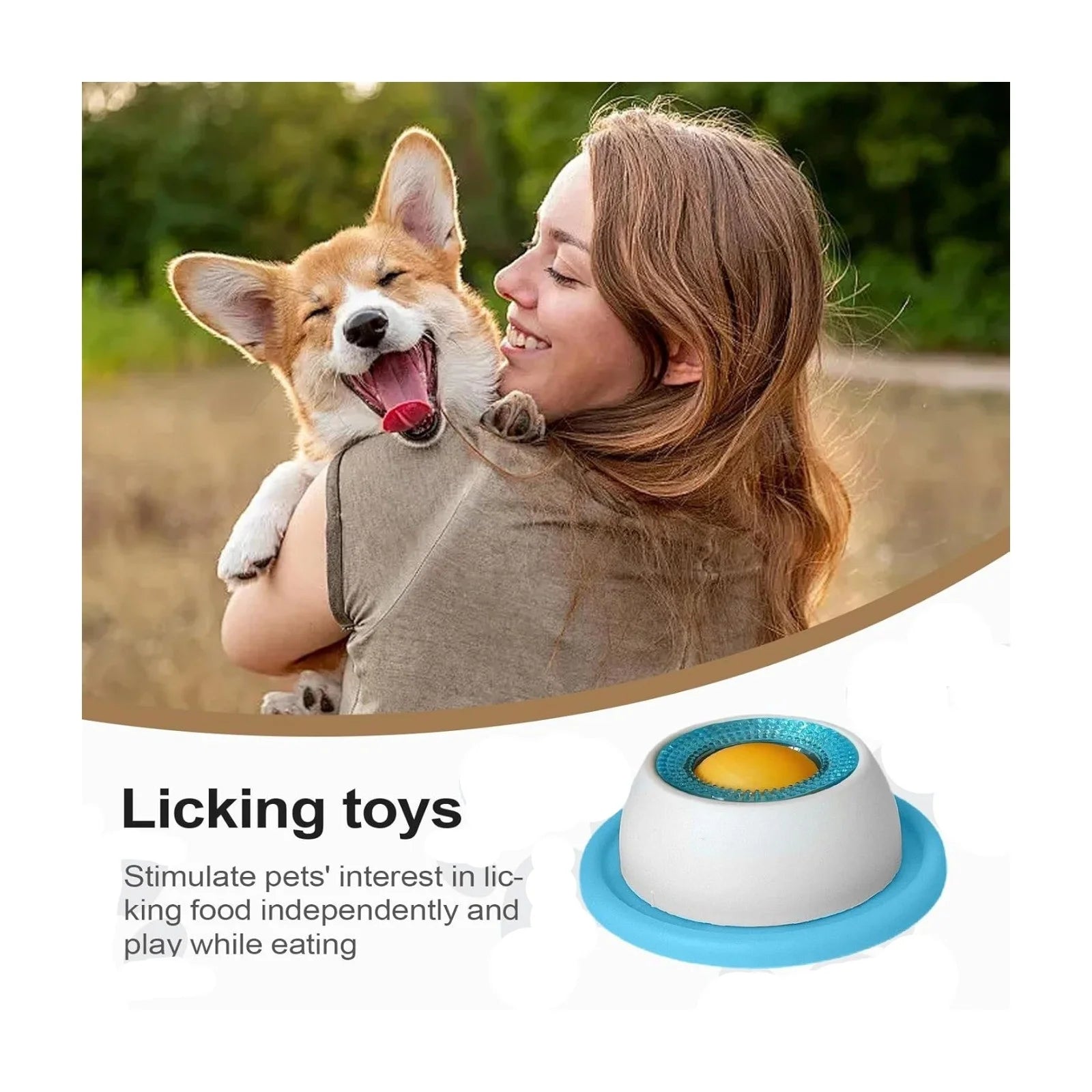 Pet Licking Fun Slow Food Bowl, Dog Enrichment Toys, Interactive Dog Toy, Enrichment and Slow Feeding Pet Accessories, Boredom and Anxiety Reducer for All Breed Dogs